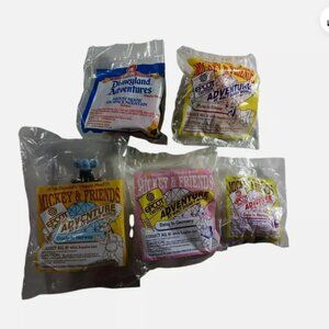 5 Vintage McDonalds Mickey and Friends Happy Meal Toys Epcot Center 1993- 94